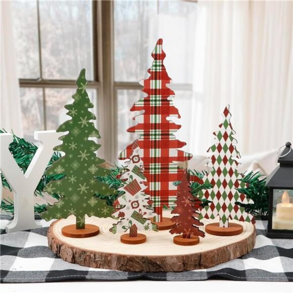 Christmas Decorations indoor-5 sizes Wooden Christmas Tree Sign-Xmas - Picture 6 of 7